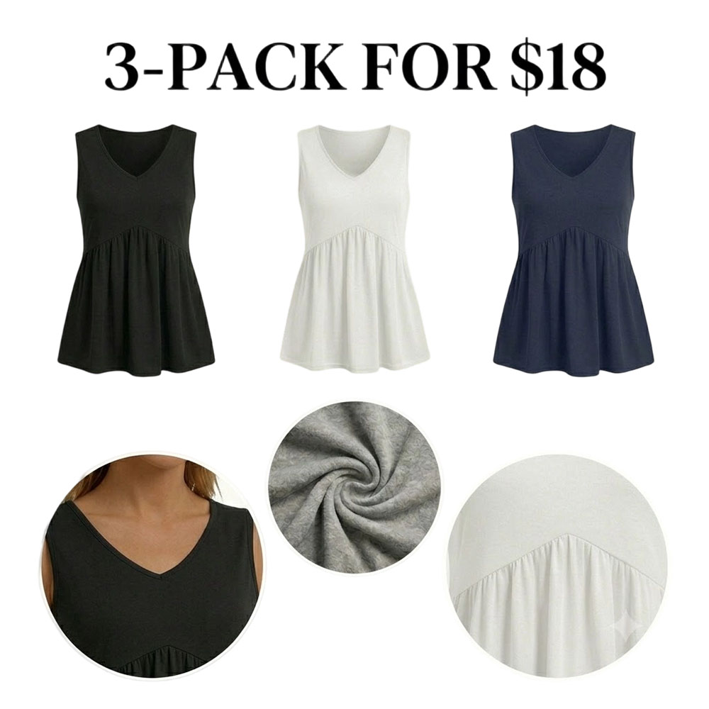 Women's Flowy V-Neck Peplum Tank Top