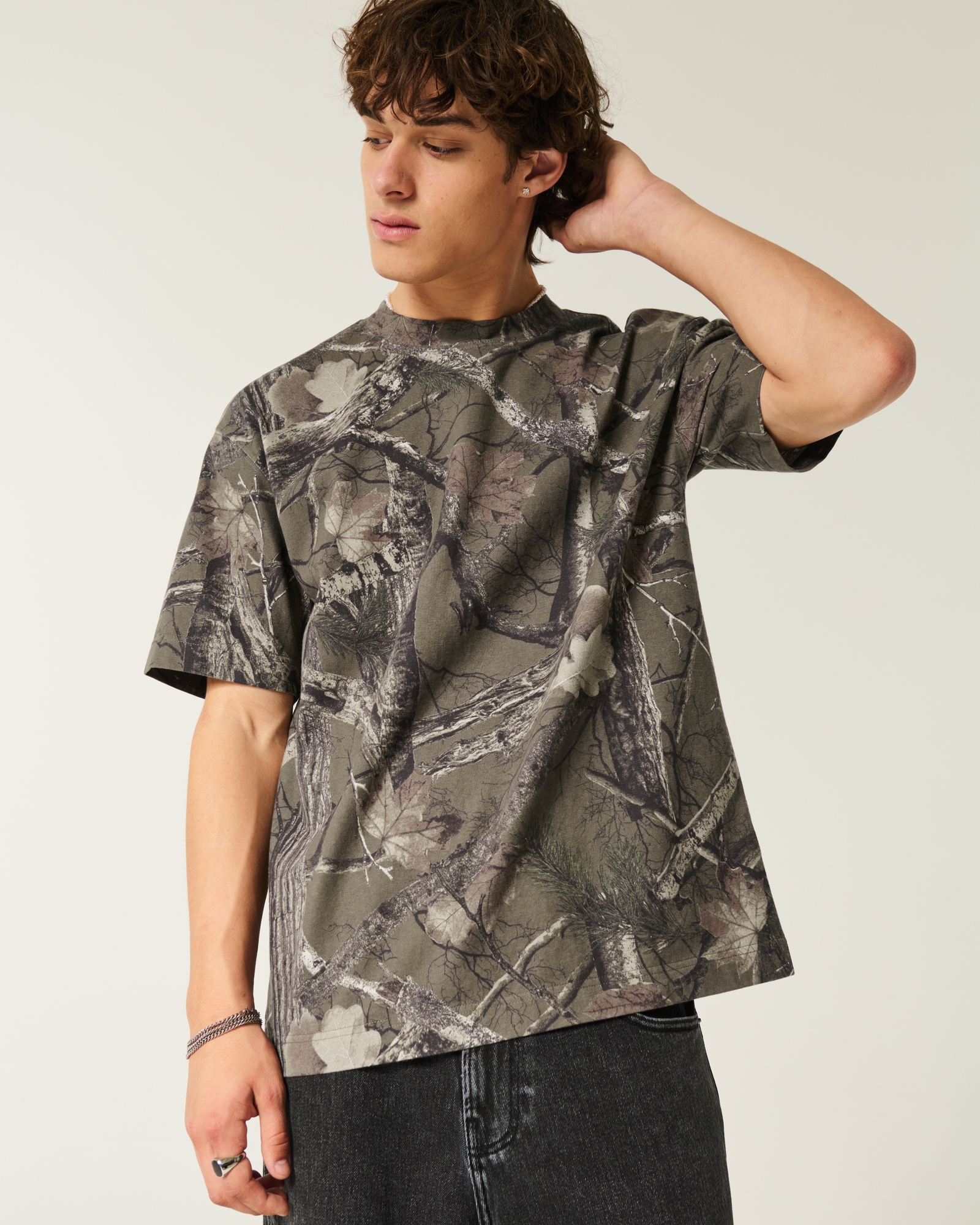 Boxy Heavyweight Washed Cotton Crew T-Shirt