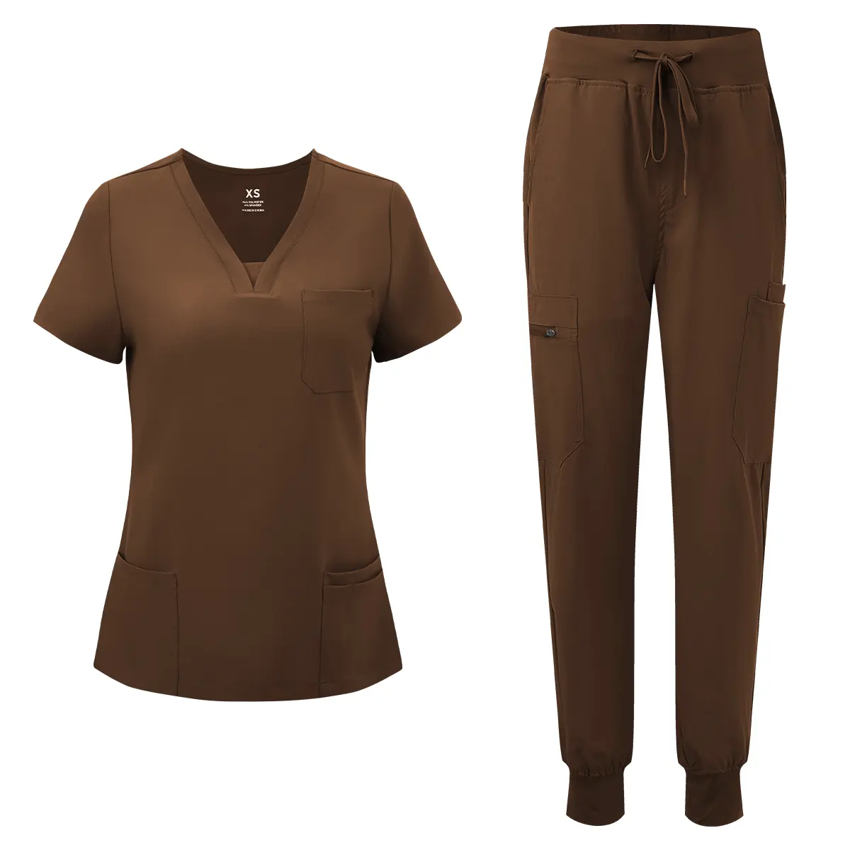🔥🔥 Last Chance! 6 Sets for $24, Today Only! 🔥🔥 Women's V-Neck Scrub Top & 10-Pocket Cargo Workwear Uniforms Set – Basic Lady Workwear