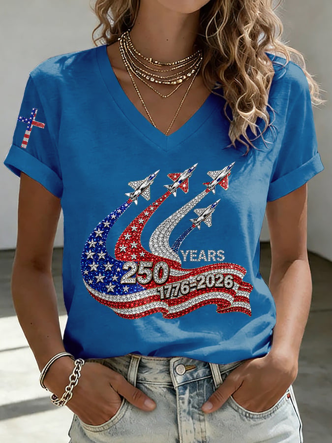 Women's America 250 Years 1776-2026 Print Casual T-shirt
