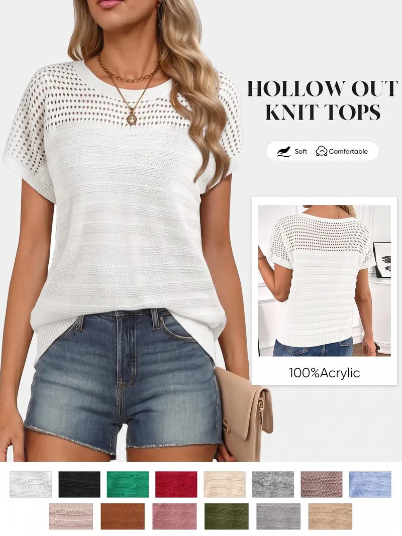 Women's open-knit top