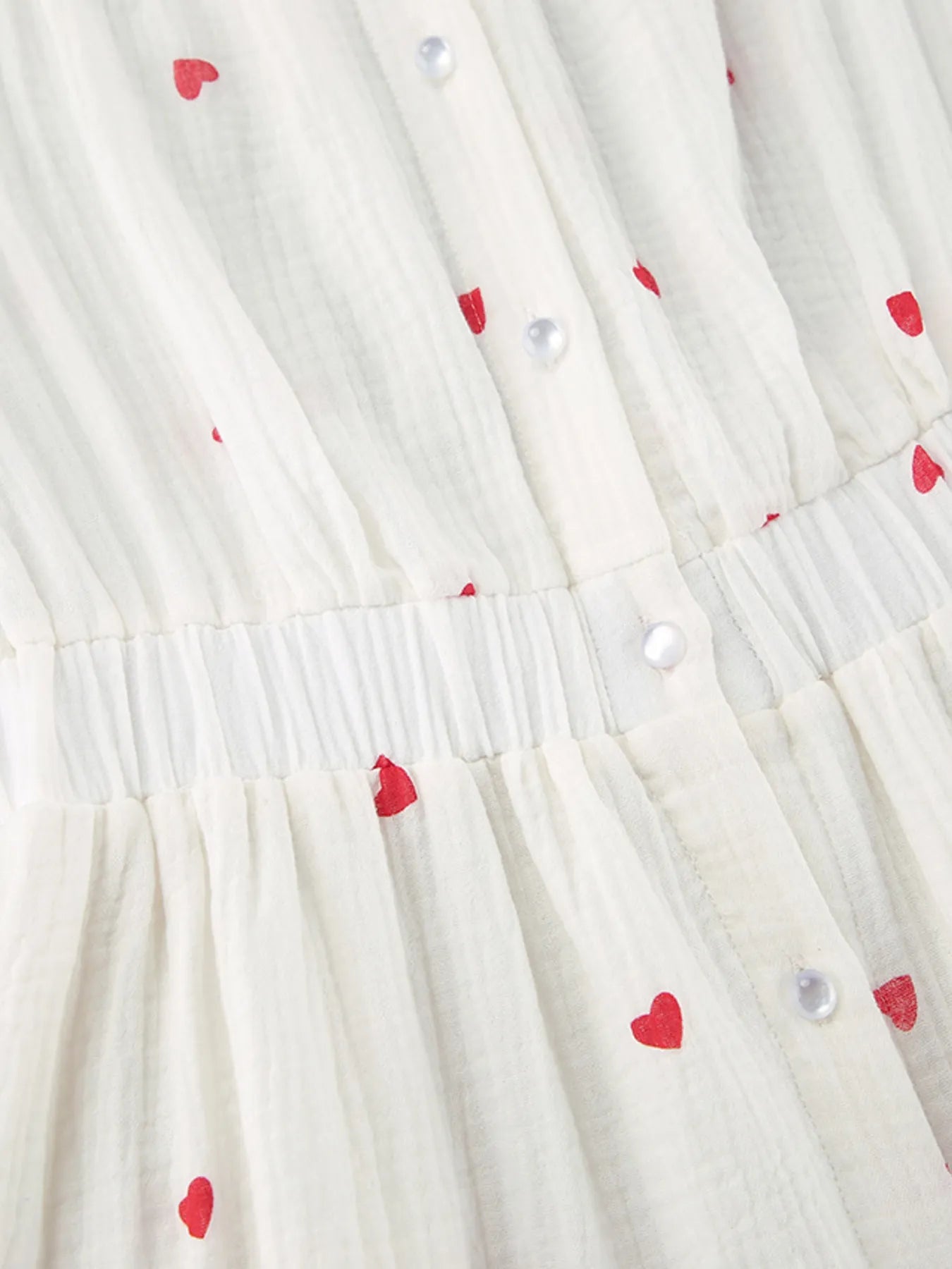 Heart Printed Off-Shoulder Ruffle Mini Dress