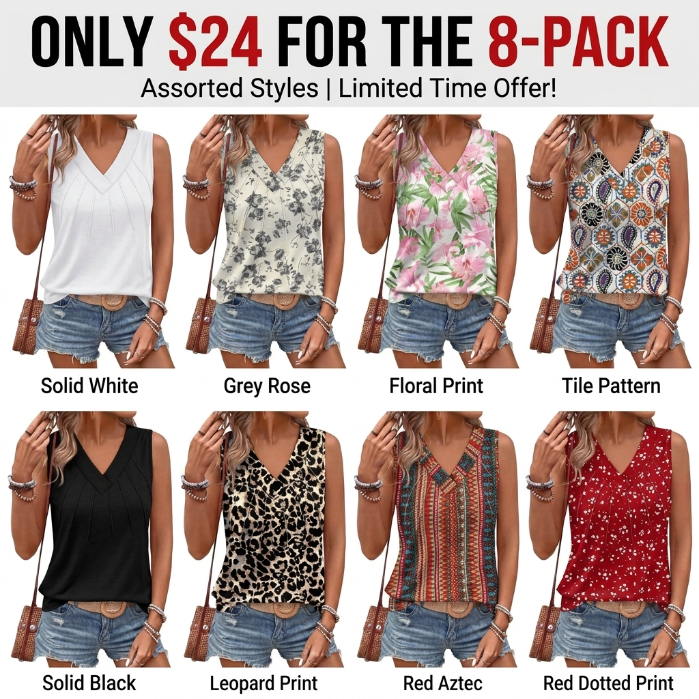 Tank Tops for Women Loose Fit Sleeveless Shirts V Neck Summer Clothes Ruched Women's Tees and Tanks Straight Hem Vneck
