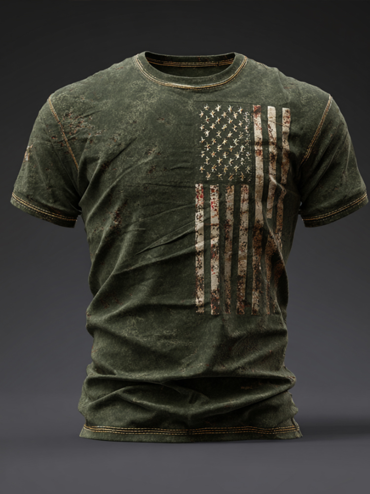 Men's casual American 250th anniversary printed T-shirt