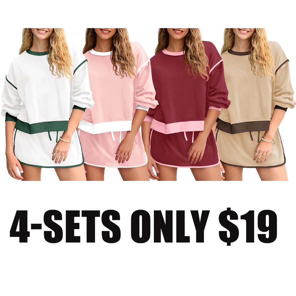 Women's Sweatshirt & Skort Sweatsuit Set