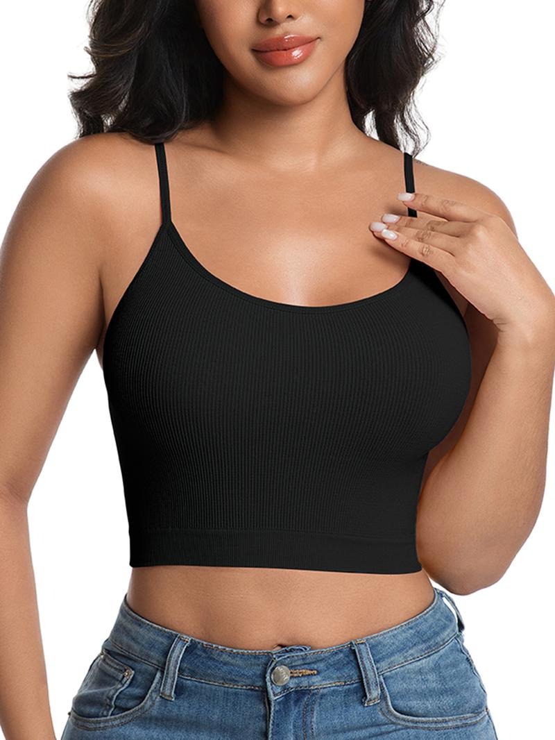 Women's Solid Wireless Bra, Stretchy Comfortable Breathable Bra
