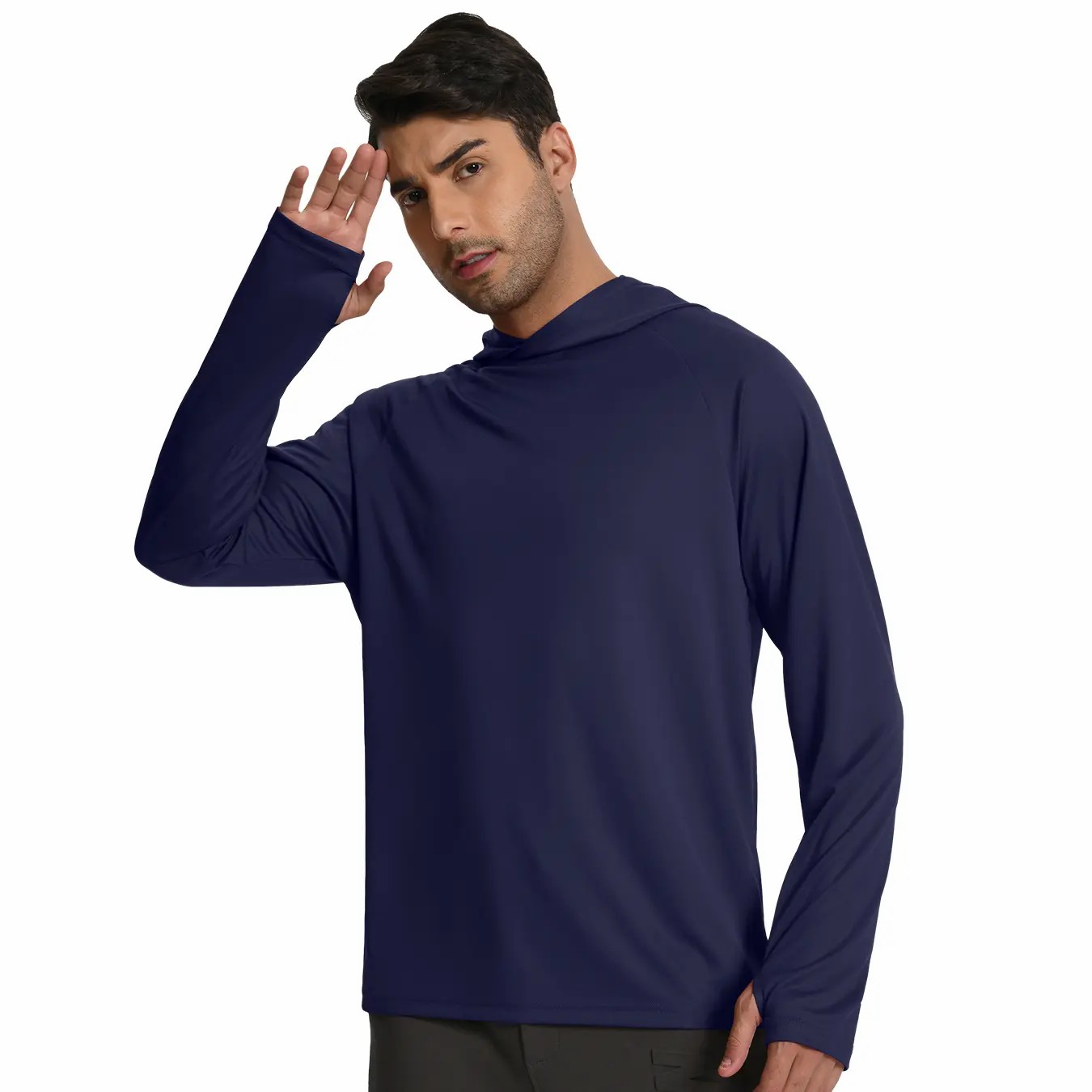Men's 5-Pack Sun Protection Hoodie – Breathable Long Sleeve Rash Guard for Fishing & Swimming