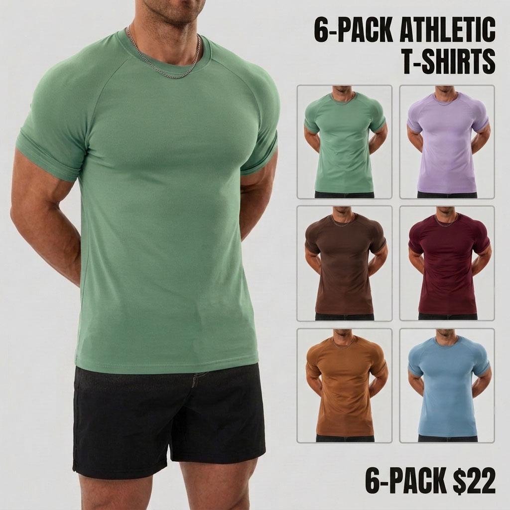 Men's Raglan Performance T-Shirt | Stretch Athletic Fit, Wrinkle-Resistant Everyday Tee
