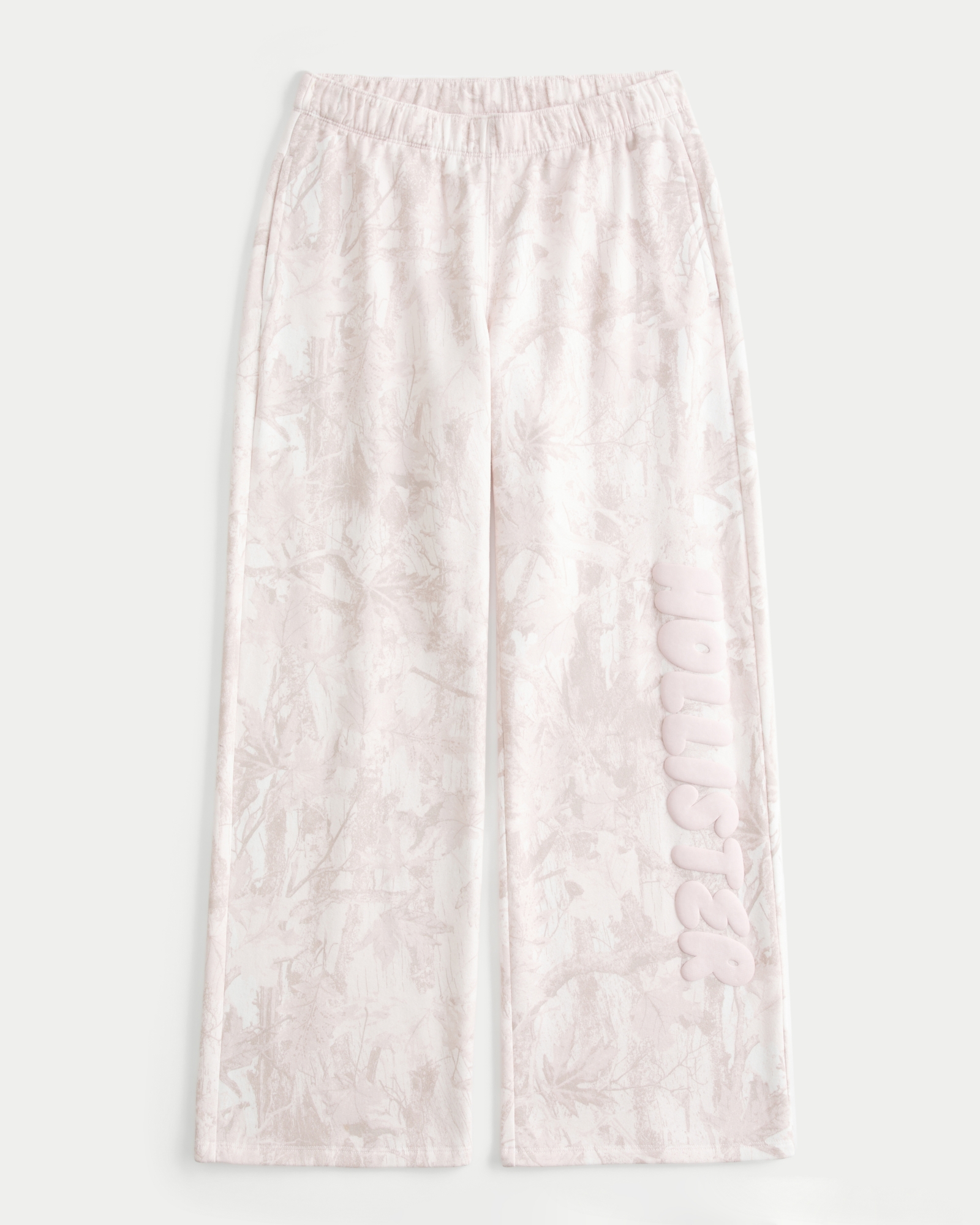 Logo Graphic Pink Camo Wide-Leg Sweatpants