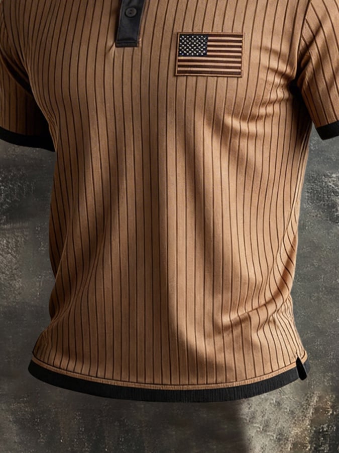 Men'S Retro Color-Block Ribbed 