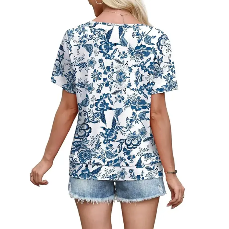 🔥8-PACK $24 - Women's 2-in-1 Short Sleeve Summer Casual Blouse