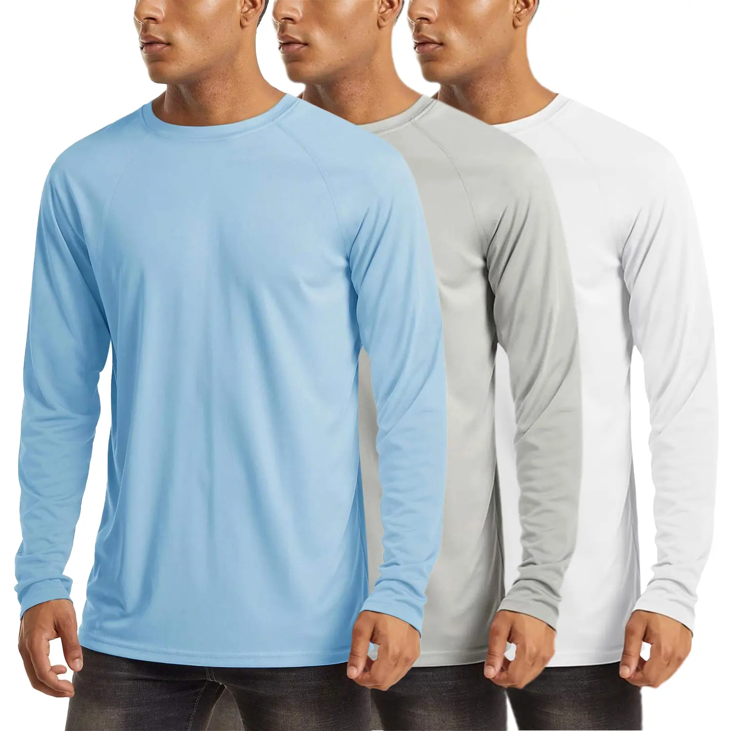 Men's UPF 50+ Long Sleeves Shirts Quick Dry Lightweight Summer Sportswear Tops for Swimming