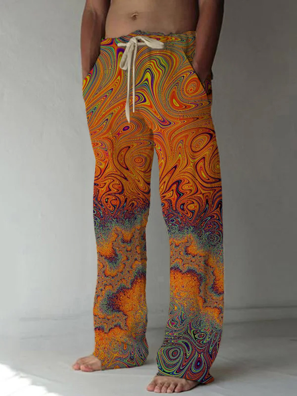 Men's Abstract Liquid Painting Graphic Printed Casual Pants
