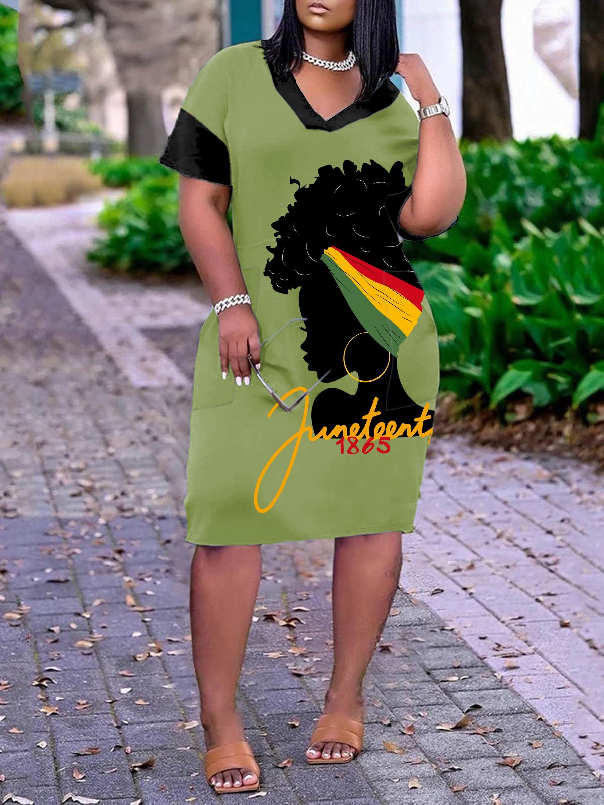 ✊🏾Black-Owned✊🏾Women's 1865 Negro Juneteenth Print Dress