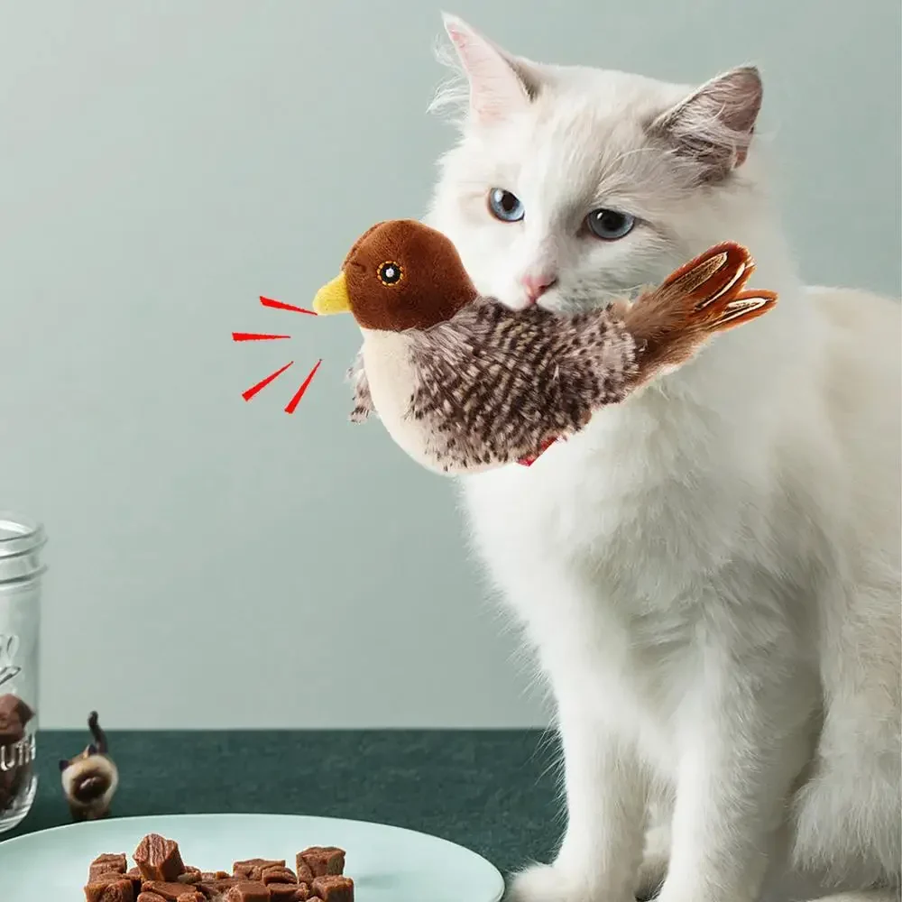 Cat Toys Interactive Electric Flapping Bird with Squeak