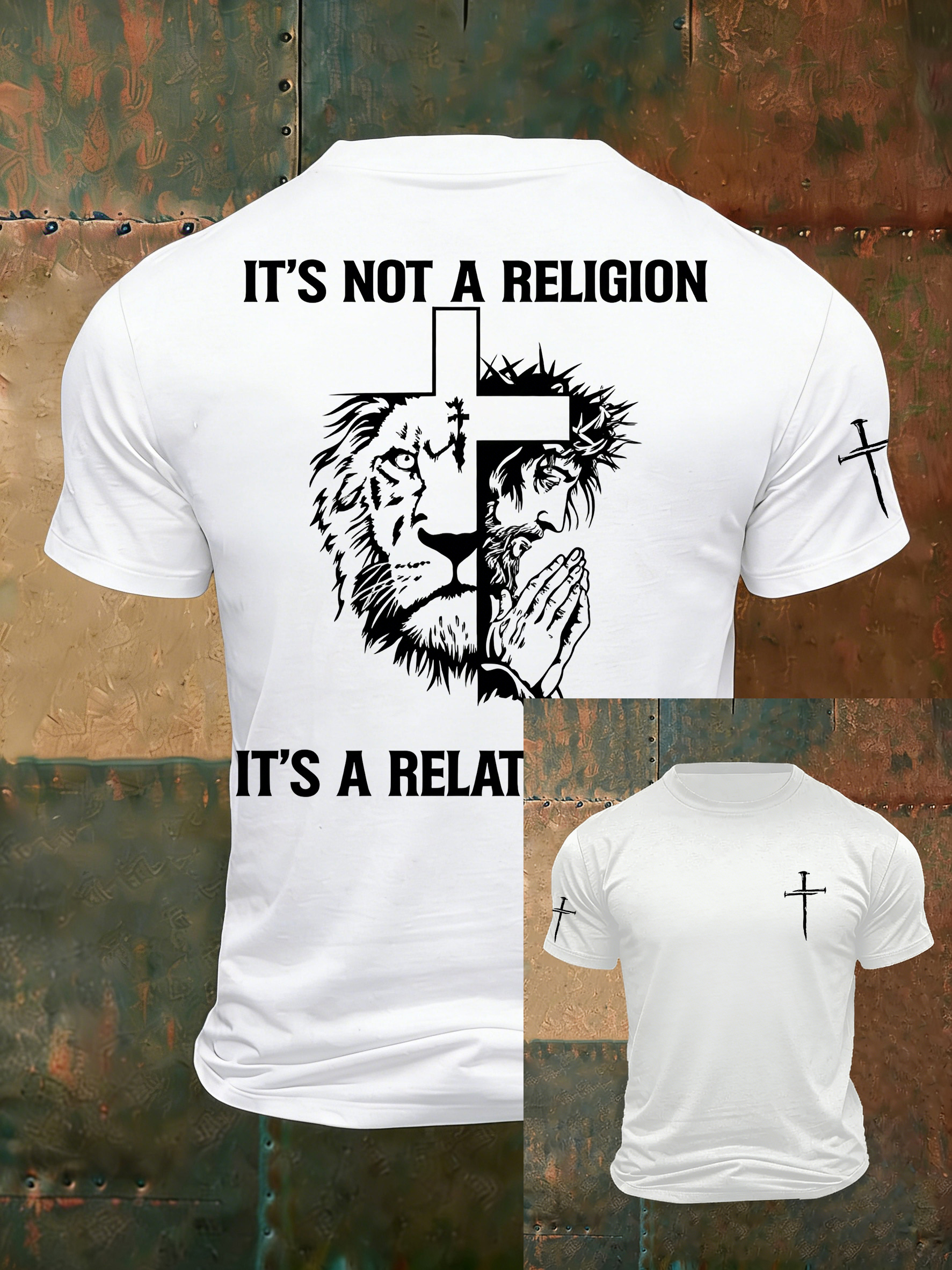 Men'S Casual Faith Jesus Letter Printed Round Neck T-Shirt