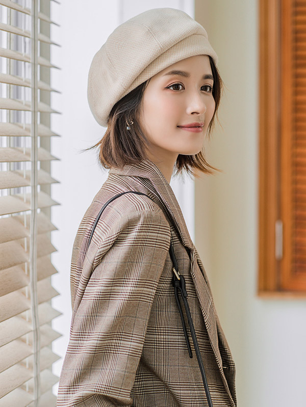 Personality Striped&Plaid Beret Hat