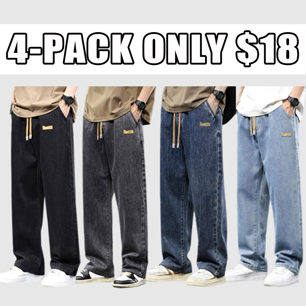 Men's Regular Fit Solid Color Straight Leg Jeans
