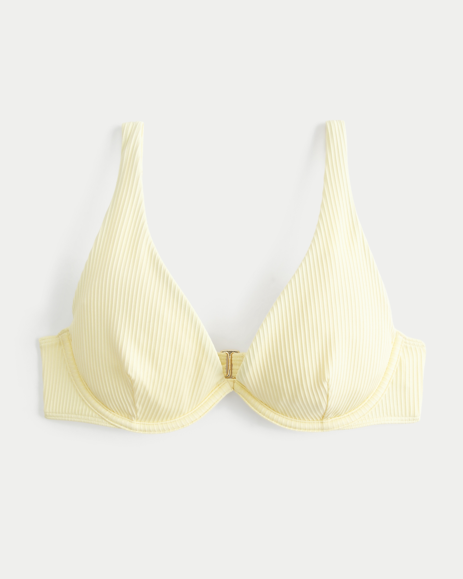 High Apex Ribbed Underwire Bikini Top
