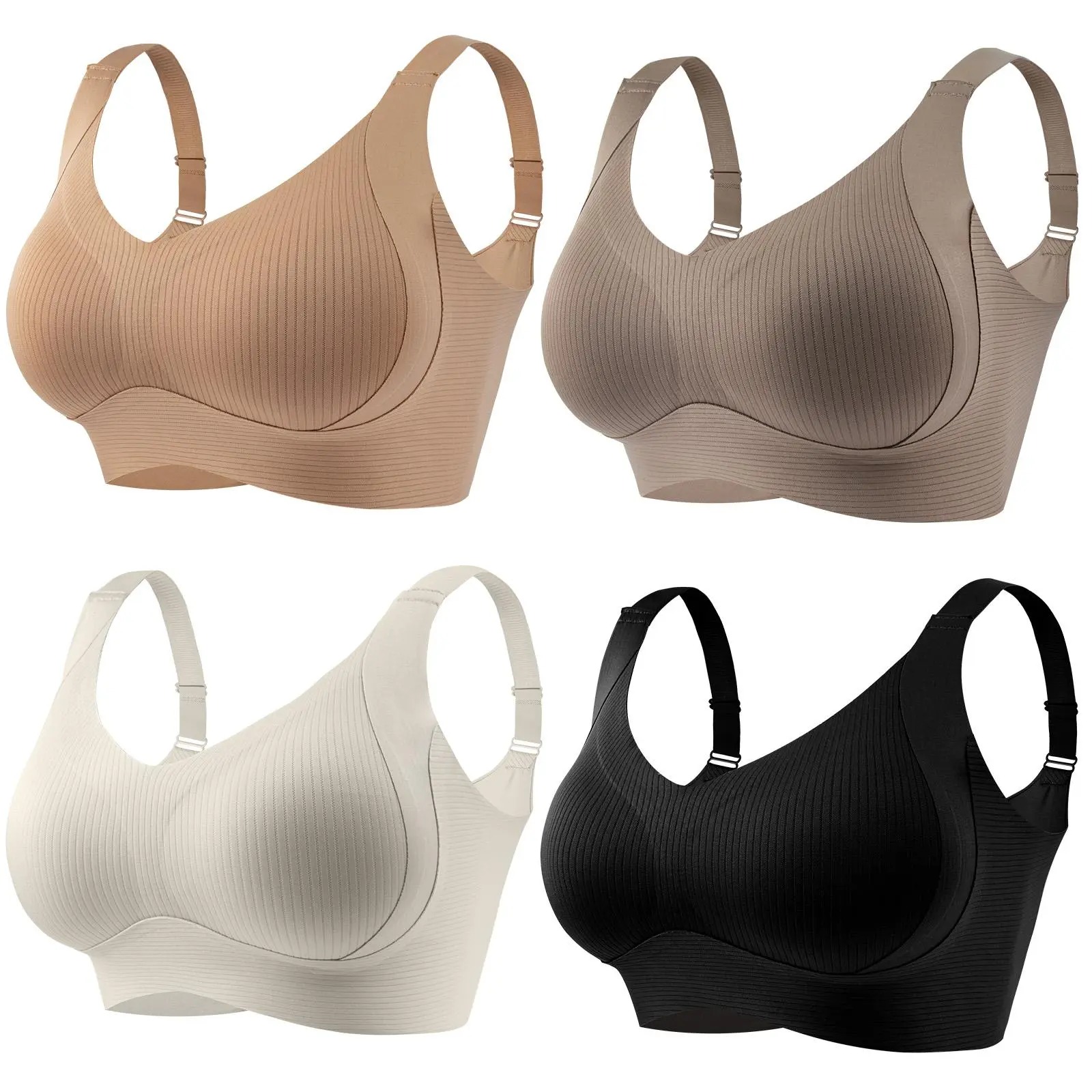 🔥LAST DAY SALE 70% OFF💕Women's Solid Wireless Bra, ComfortableBreathable Push Up Bra
