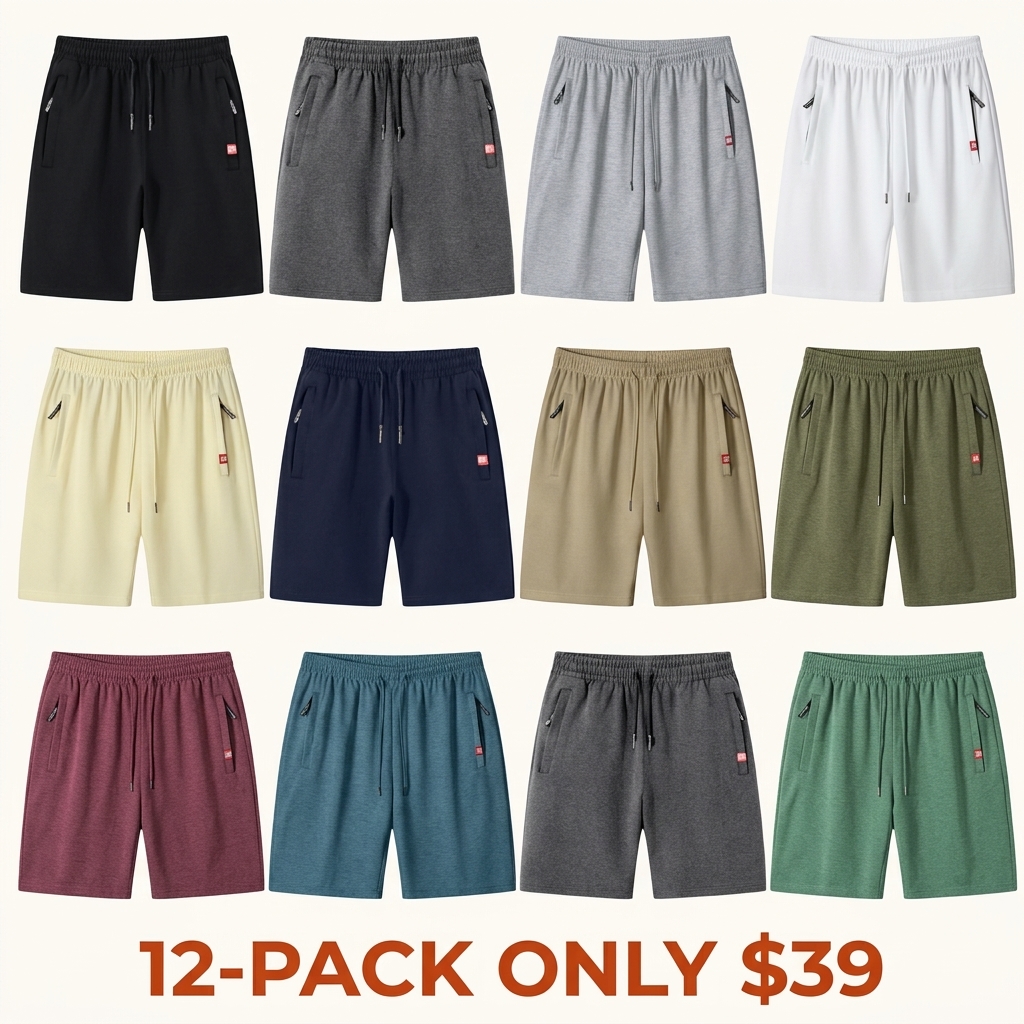 Men's Summer Casual Breathable Athletic Shorts
