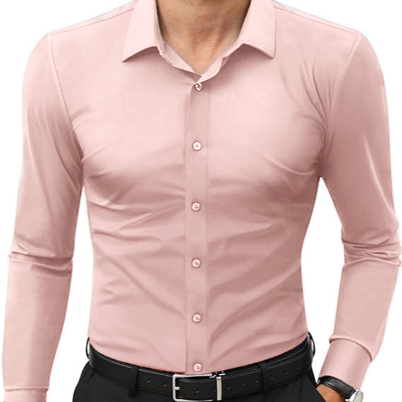 🔥Last Day Promotion!🔥Men’s 4-Way Stretch Travel Dress Shirt: Wrinkle-Free Slim Fit