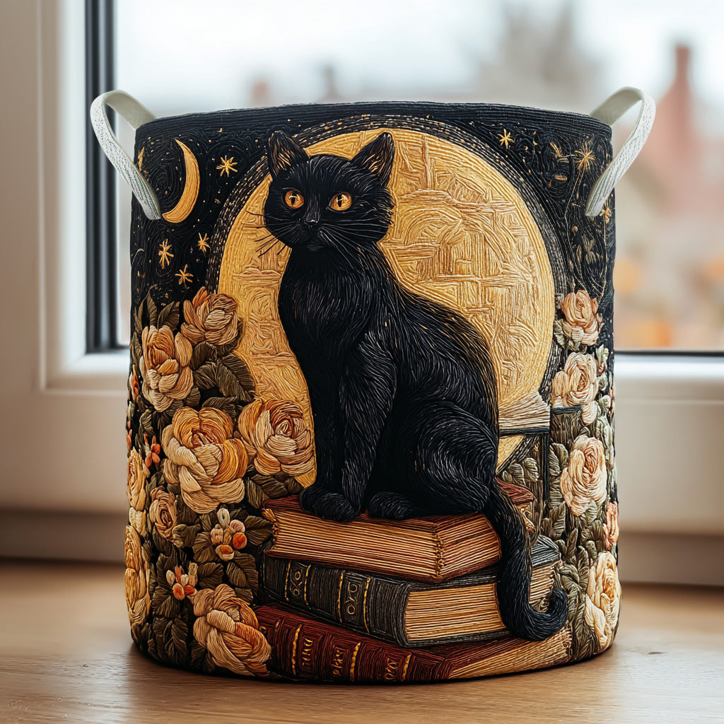 Cat Quilted Laundry Basket