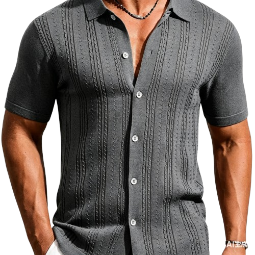 Men's Knitted Polo Shirt — Summer Beach & Vacation Top
