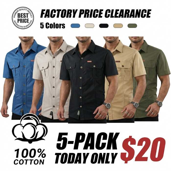 Men’s Summer Outdoor Casual Short-Sleeve Work Shirt