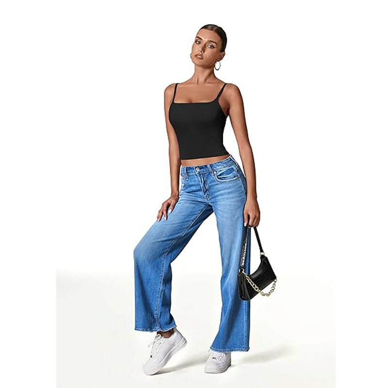 Women's solid color ribbed camisole