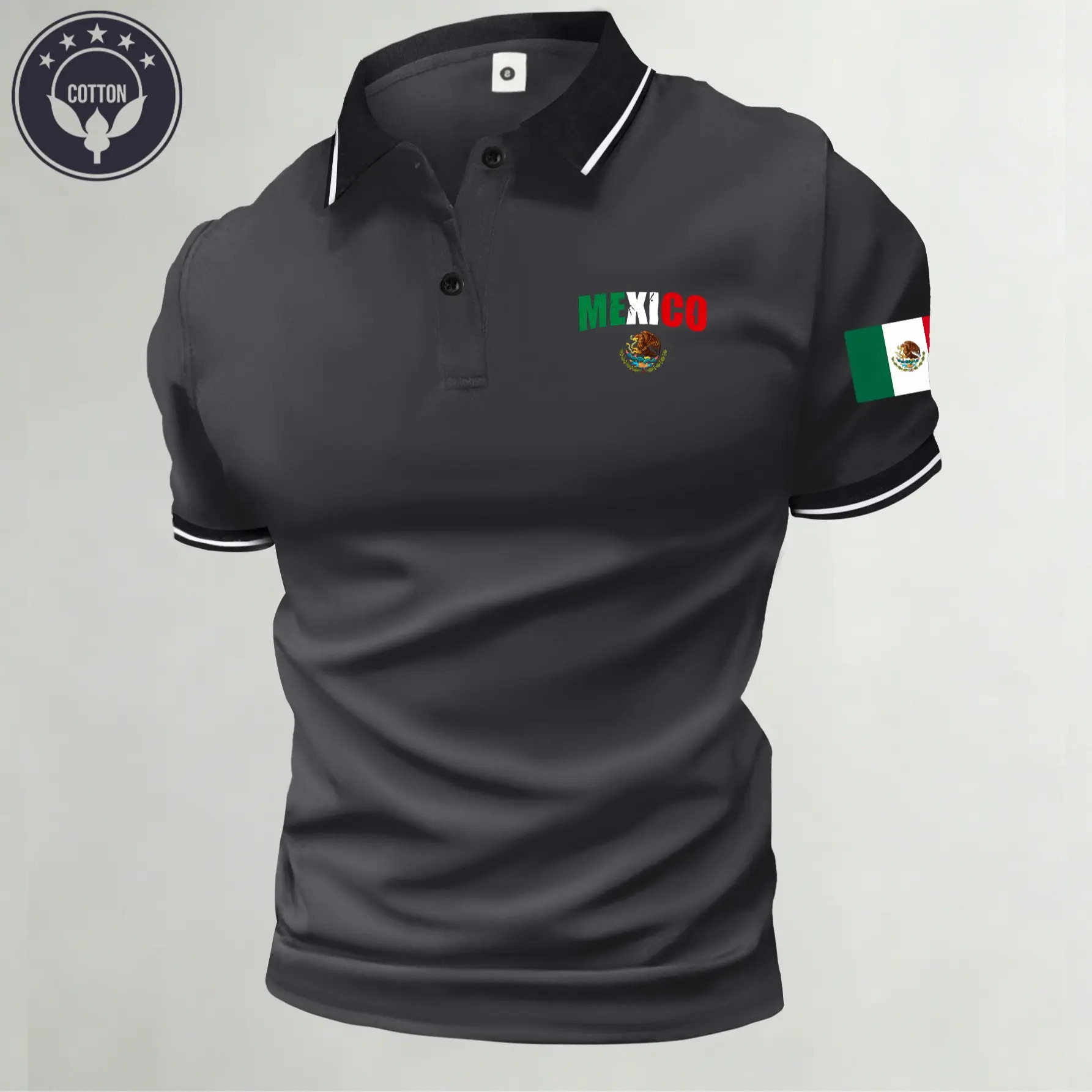 Men's Summer Pure Cotton Short-Sleeve Polo Shirt