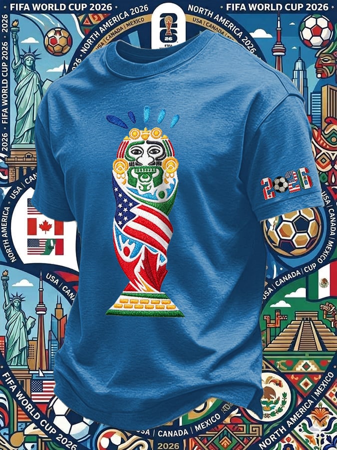 Men's Retro 2026 Soccer Mexico United States Canada Print T-Shirt