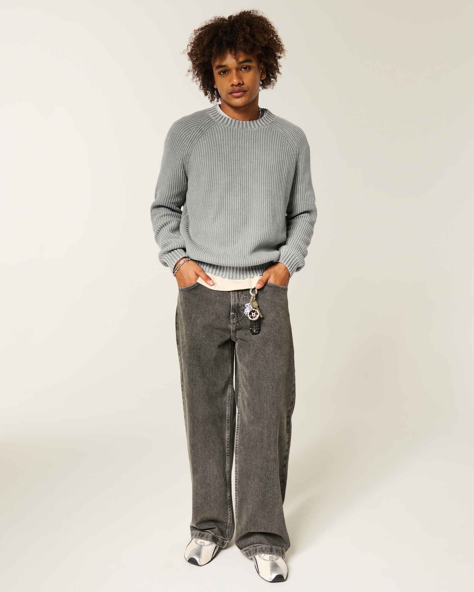 Boxy Washed Crew Sweater