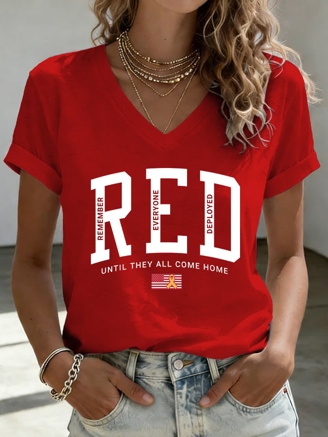Women's Red Friday Print T-shirt