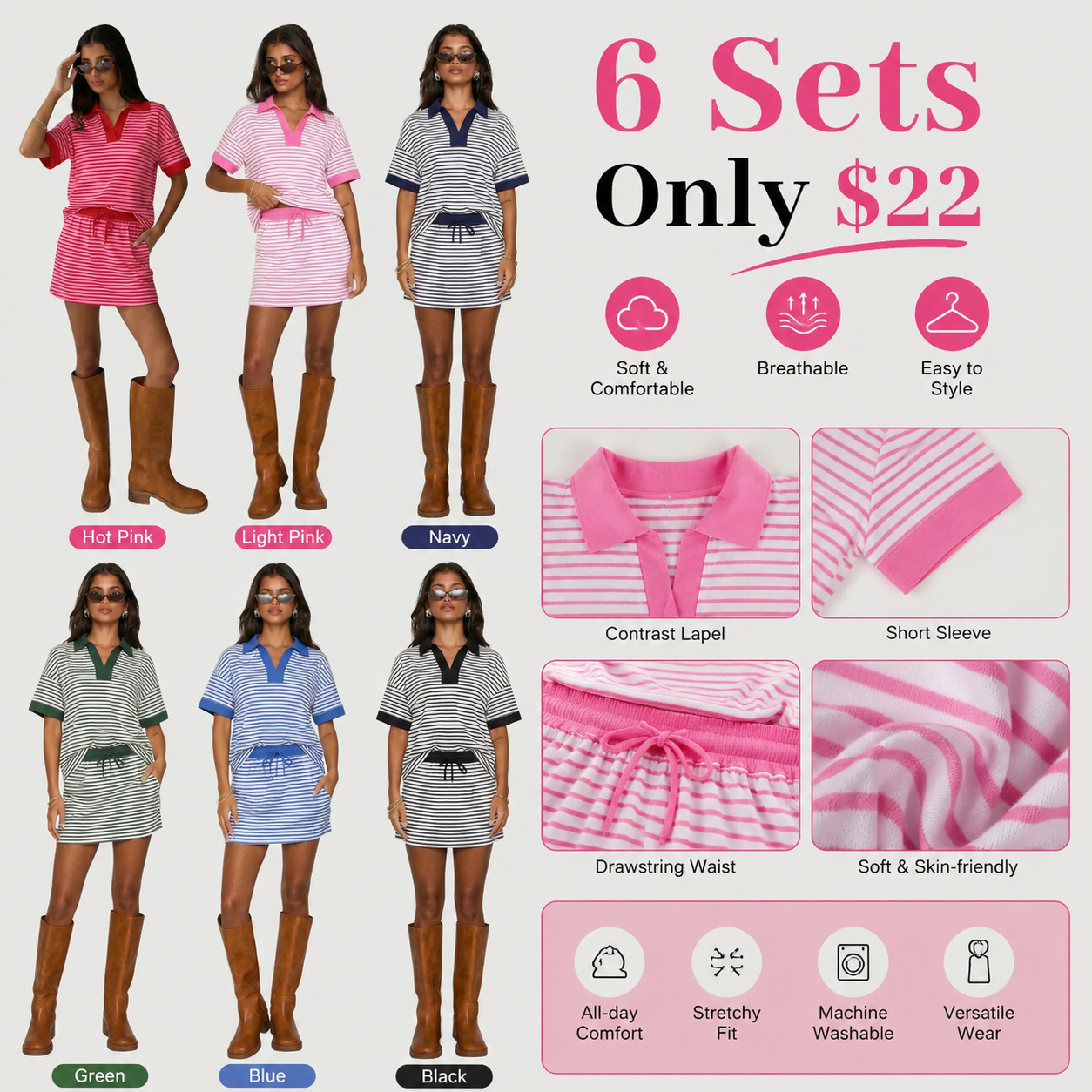Women's 2-Piece Polo Skort Set