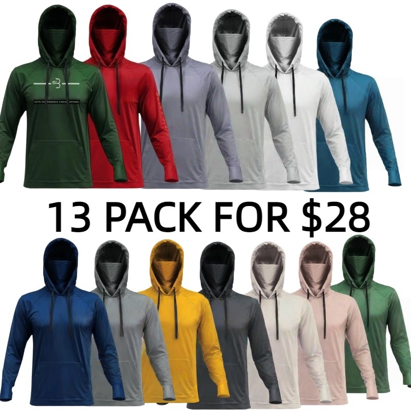 Hooded UPF 50 Long Sleeve with Gaiter - Lightweight, Breathable, Moisture-Wicking