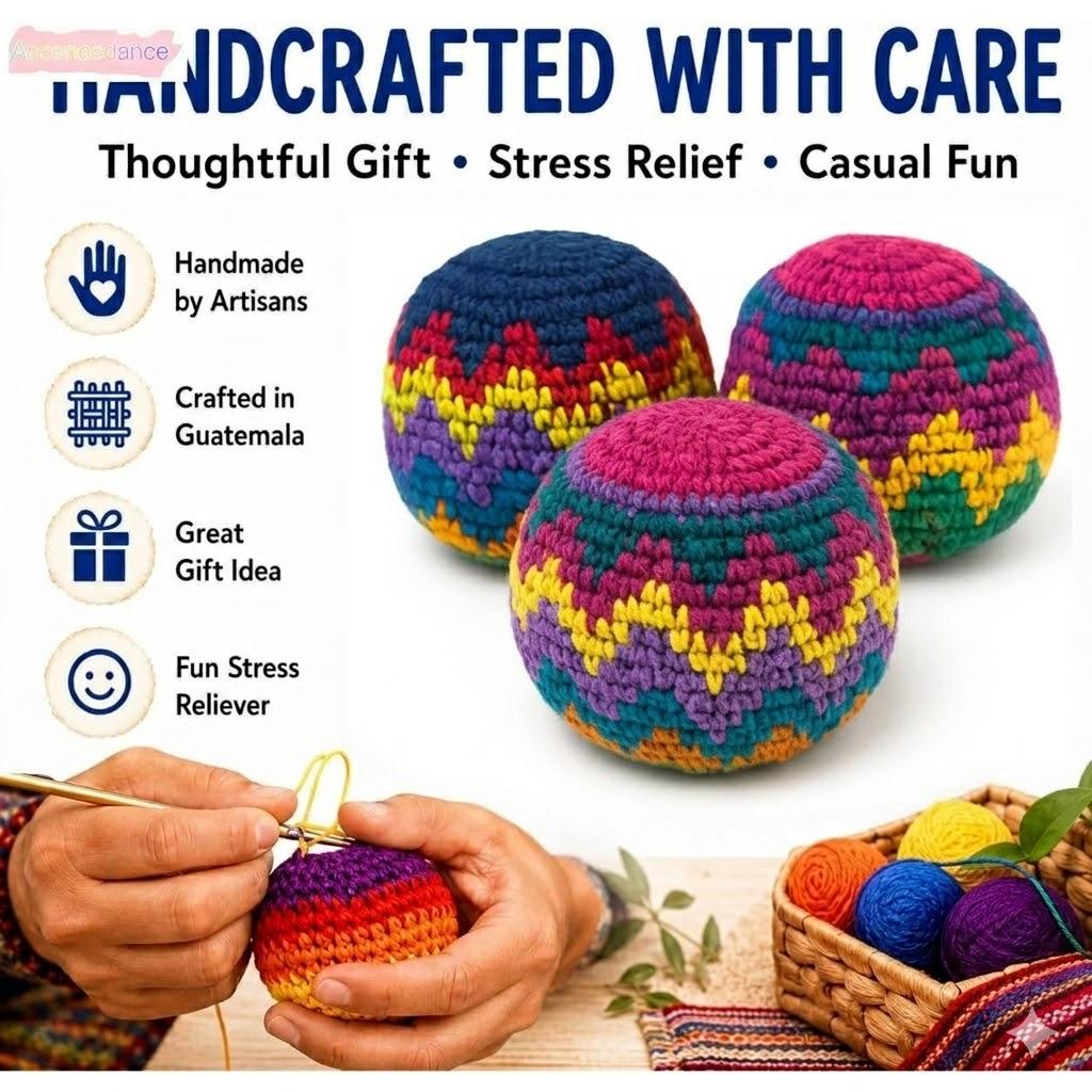 10 PCS Handmade Crochet Hacky Sack Set