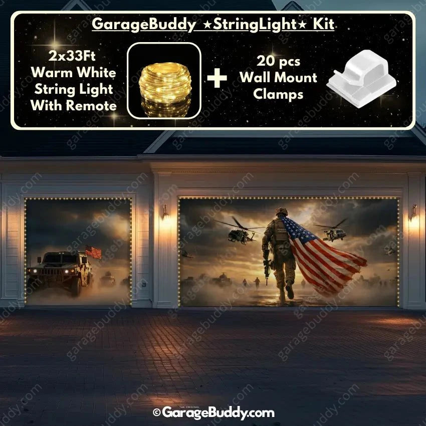 Forged In Freedom | Patriotic Veterans Garage Door Cover