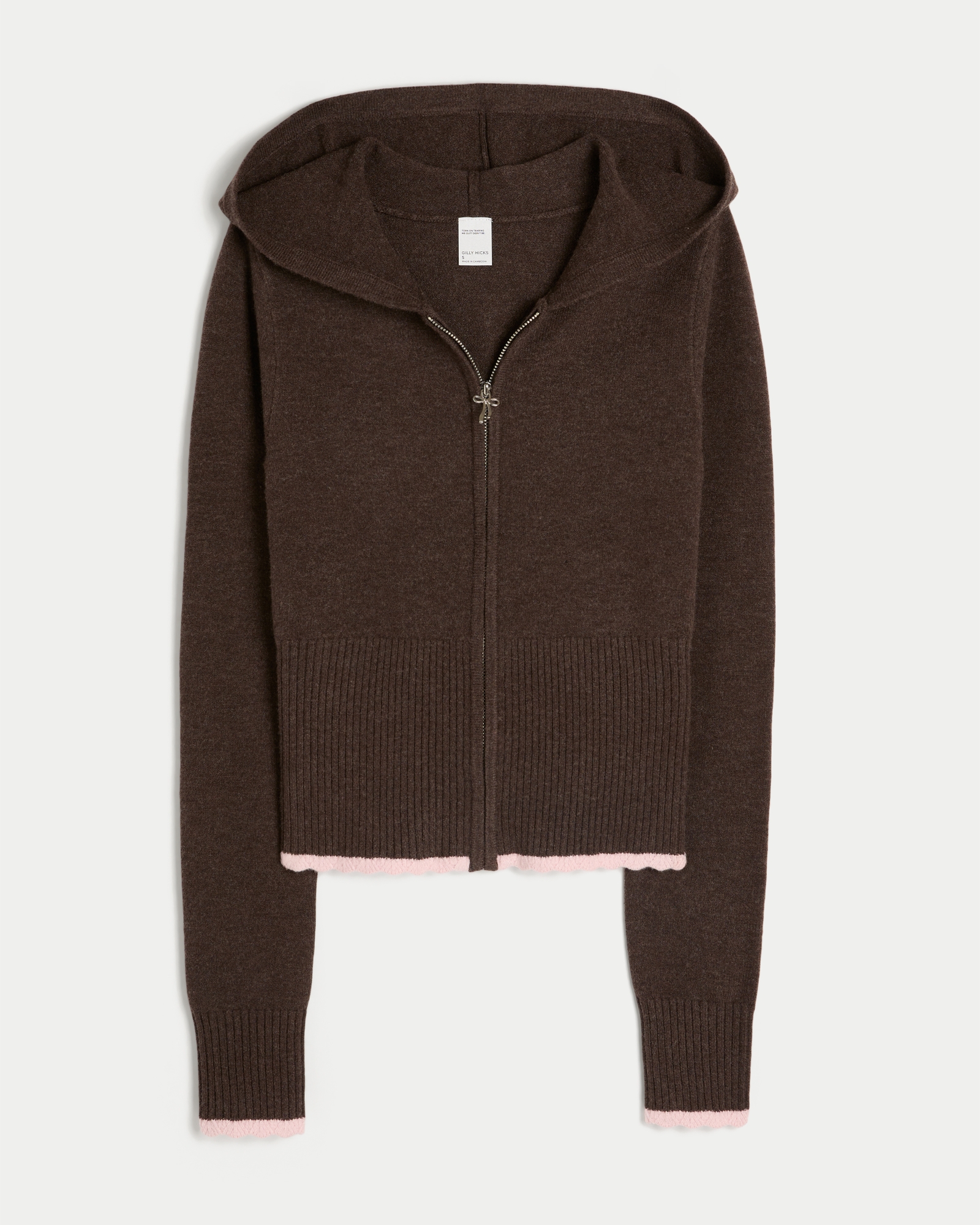 Gilly Hicks Cable-Knit Zip-Up Hoodie Sweater
