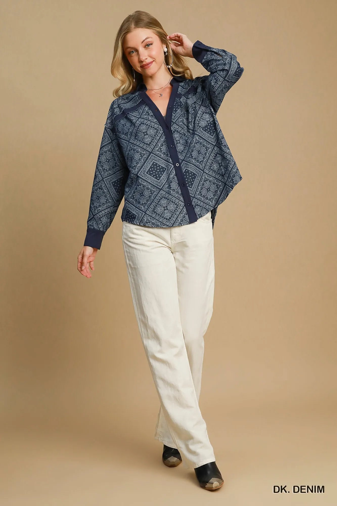 Print Denim Shirt Jacket