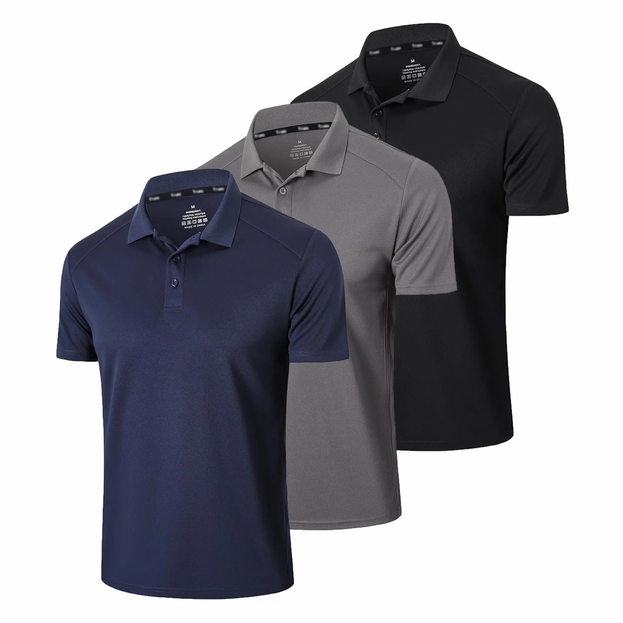 Men's Moisture Wicking Polo Shirt – Breathable Athletic Short Sleeve Collared Top