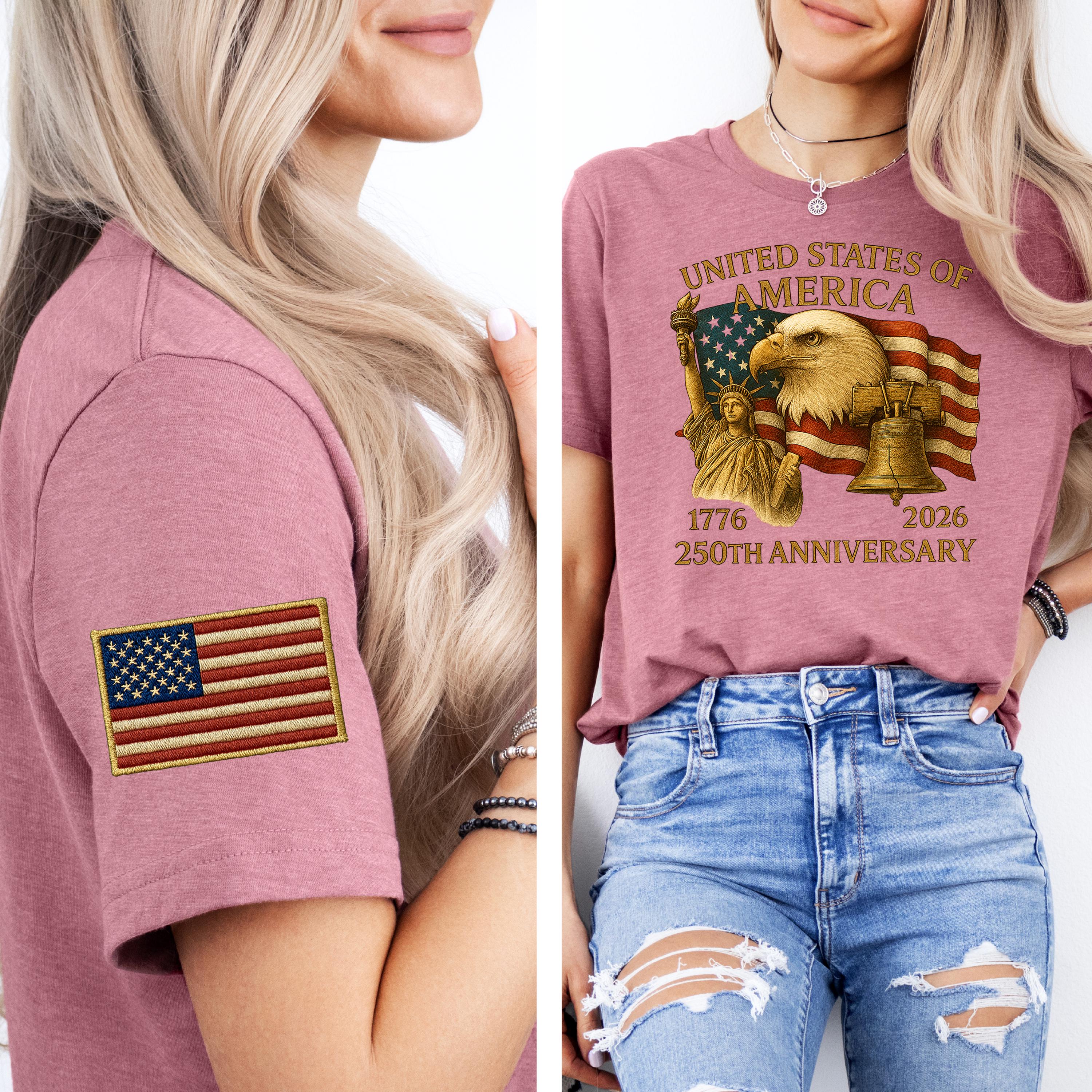 Women's Casual American 250Th Anniversary Commemorative T-Shirt