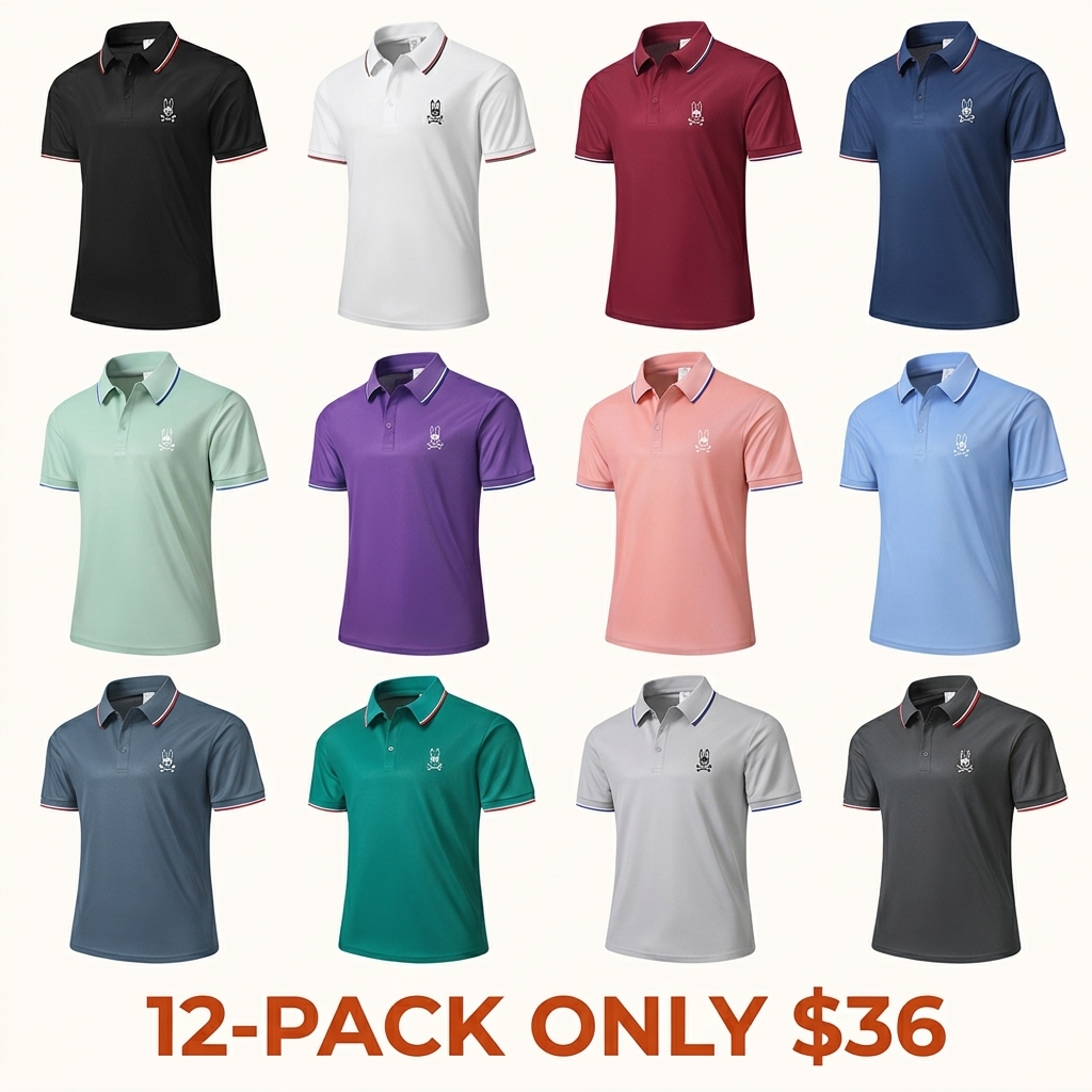 Men's Casual Short-Sleeve Polo Shirt Set