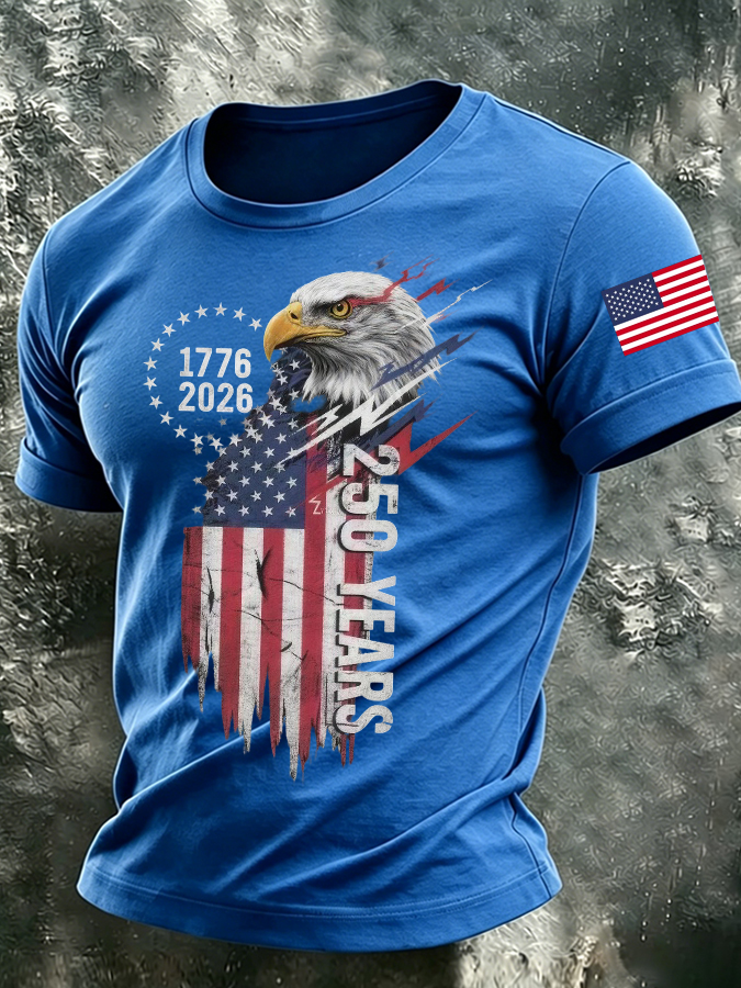 Men's The United States of America Printed Casual T-shirt