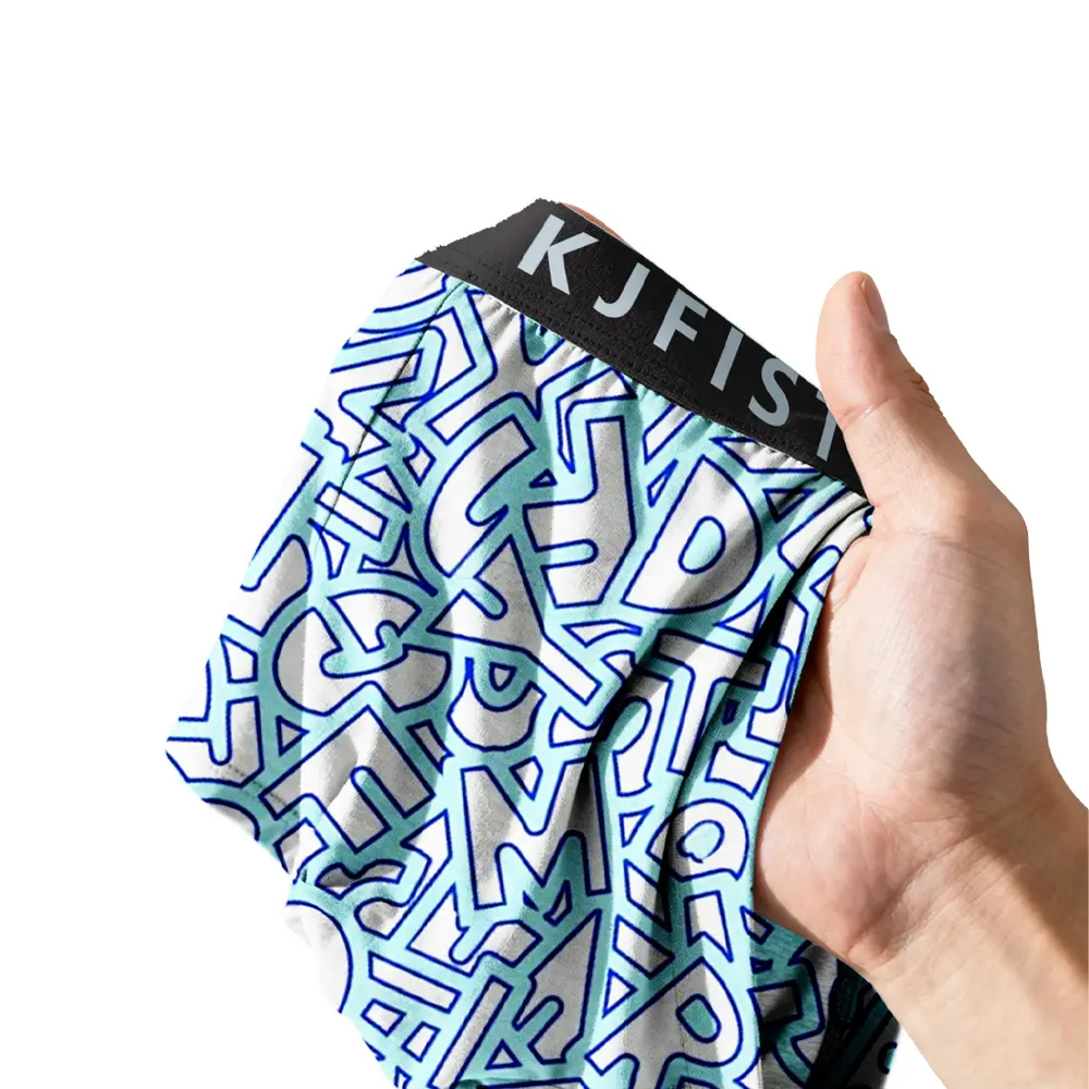 Men's boxer briefs (random print ) — stretchy, comfortable, form-fitting, and breathable