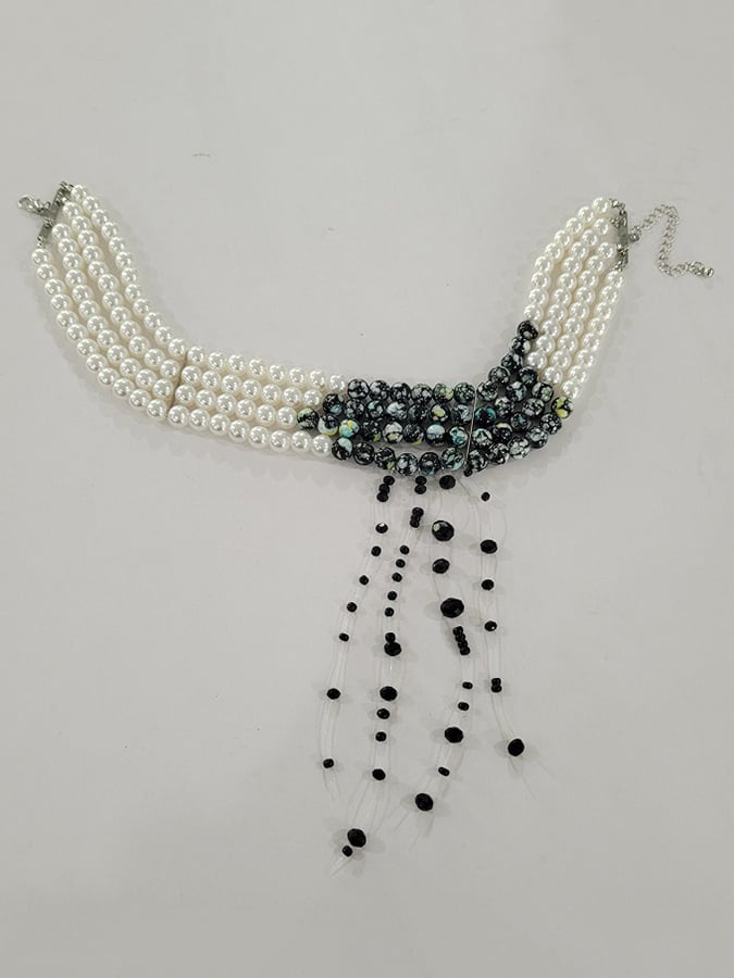 Halloween Gothic Dark Blood Faux Pearl Choker