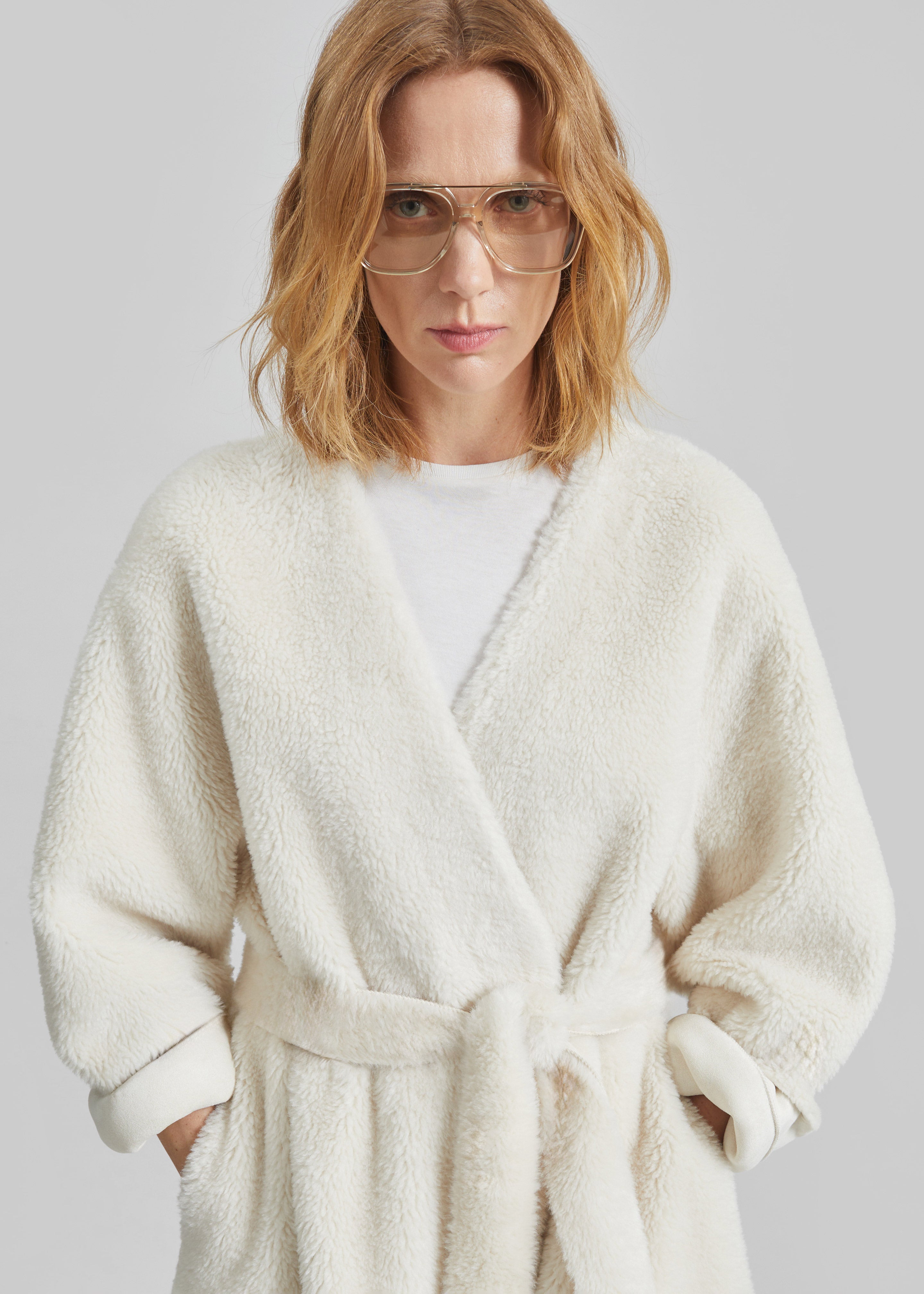 Livigno Faux Shearling Coat - Ivory