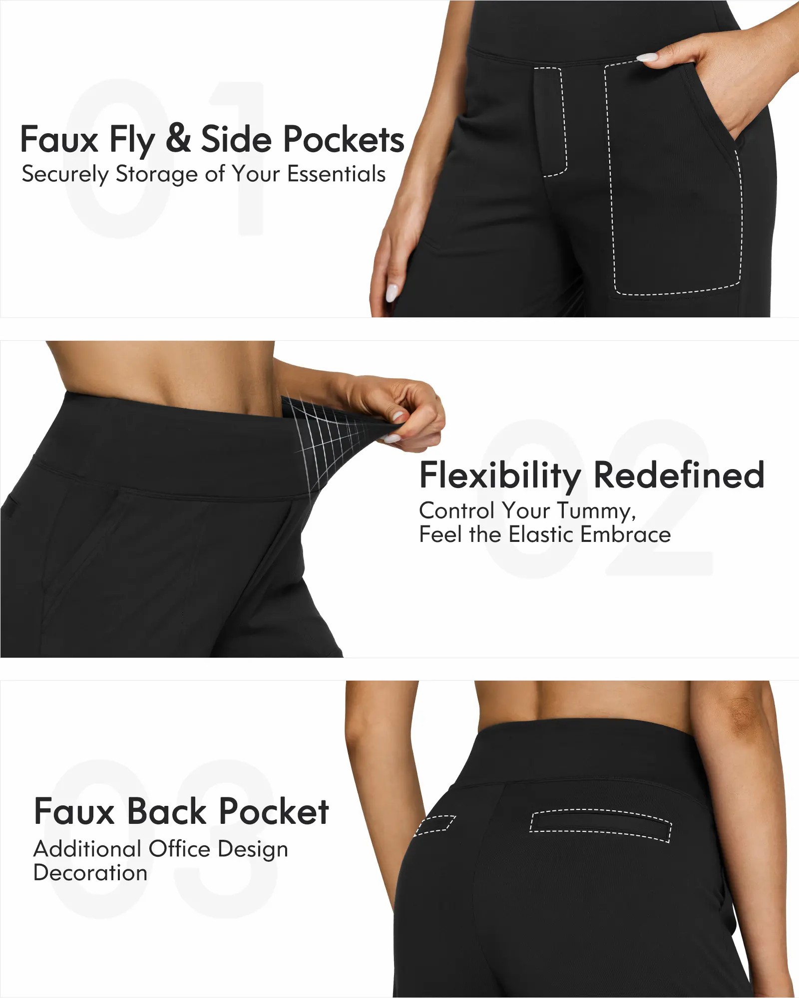 Women's High Waist Wide Leg Pants – Business Casual Yoga Sweatpants with Pockets