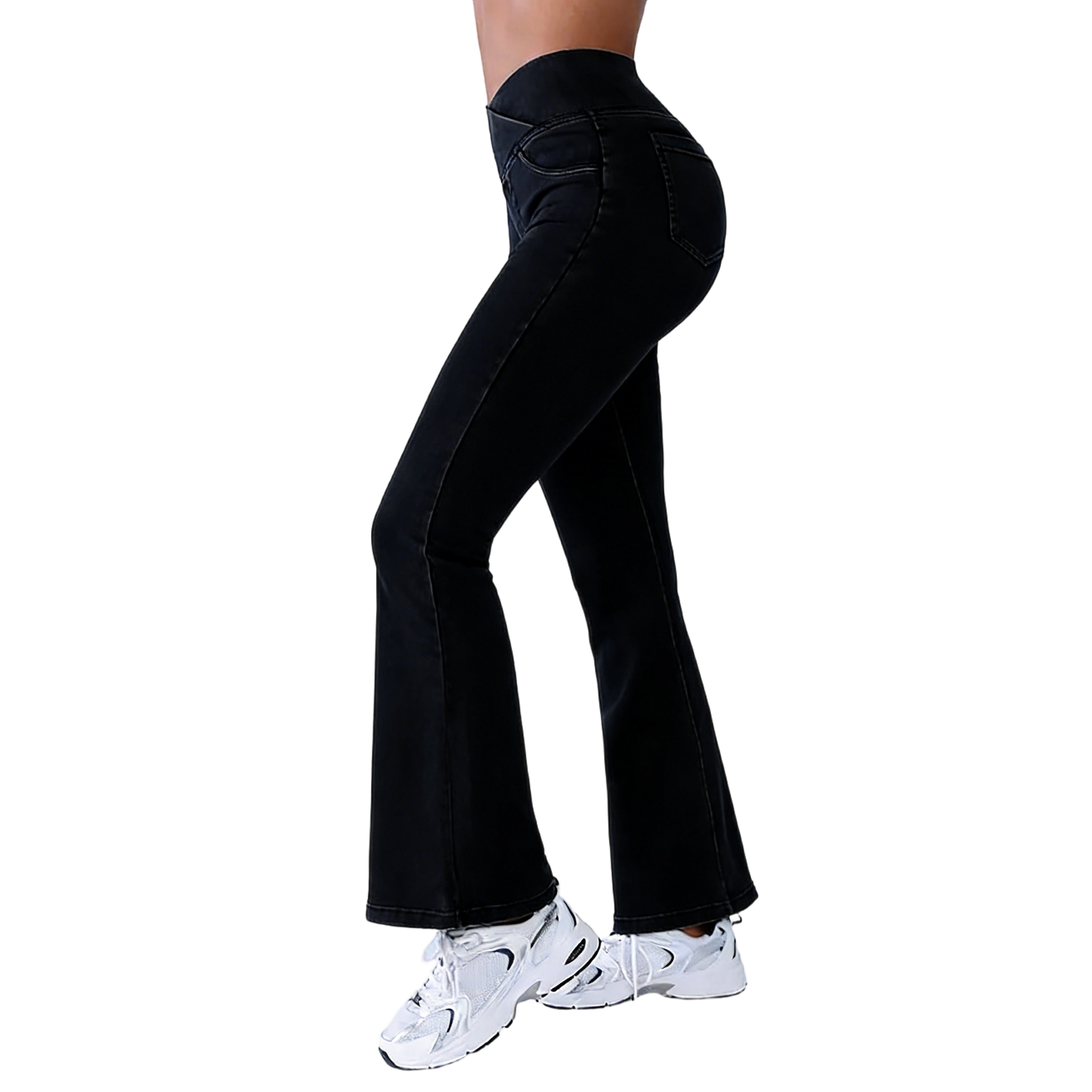 Women's high-waisted flared jeans