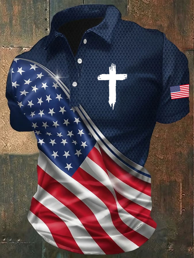 Men's Faith Cross Printed Short-Sleeve T-Shirt